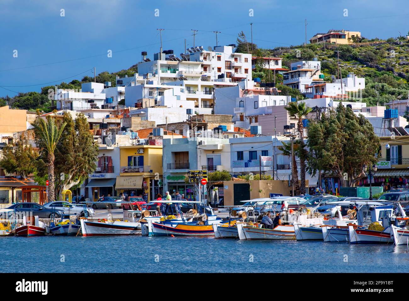 Hafen von Elounda im Osten Kretas Stockfoto