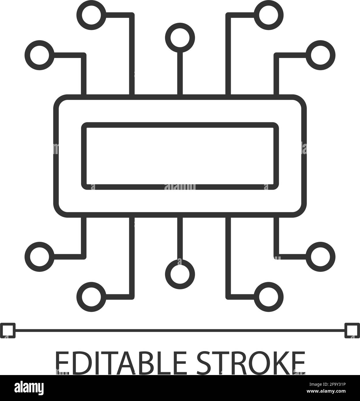 Lineares Mikrocontroller-Symbol Stock Vektor