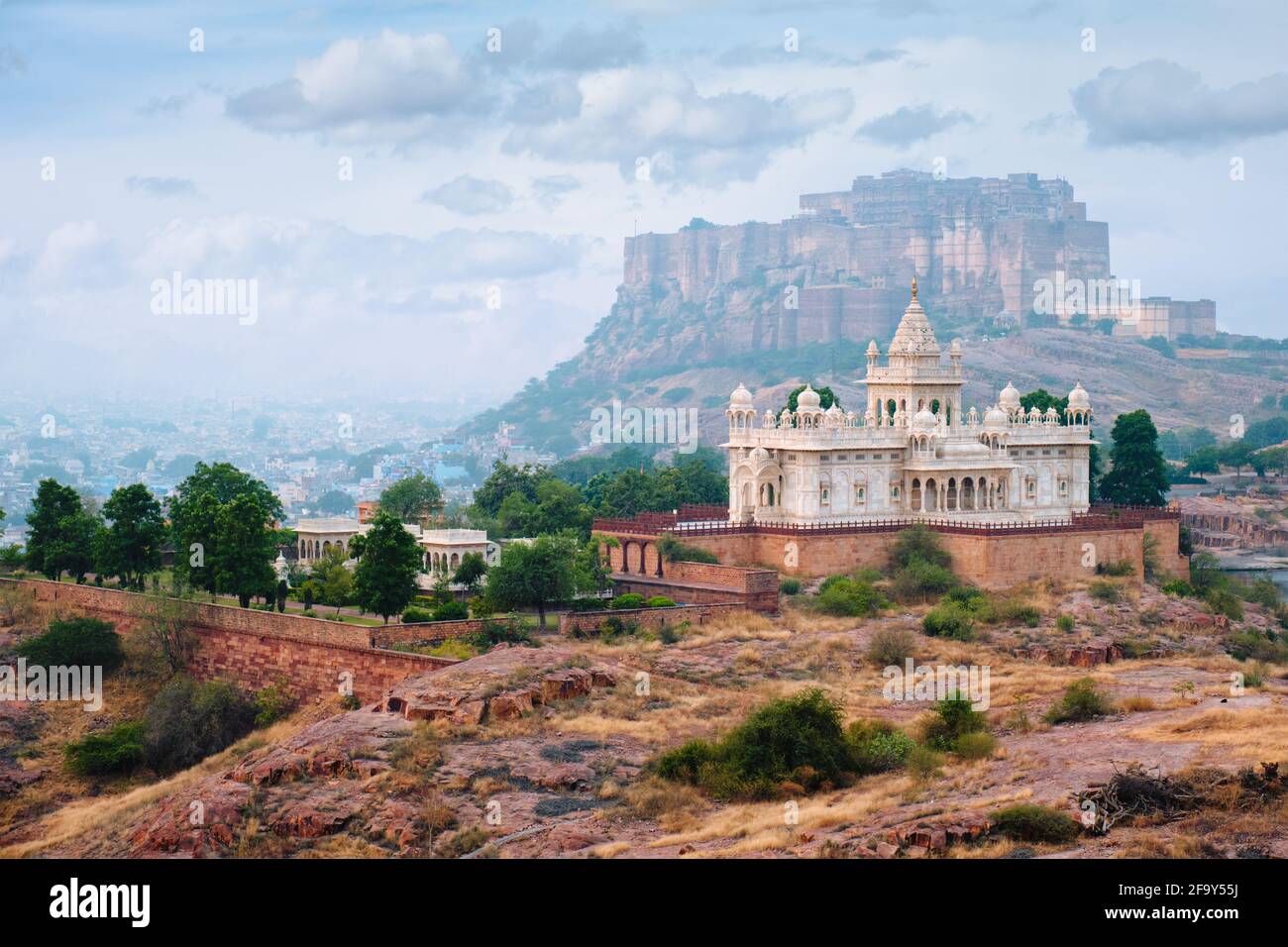 Jaswanth Thada Mausoleum, Jodhpur, Rajasthan, Indien Stockfoto