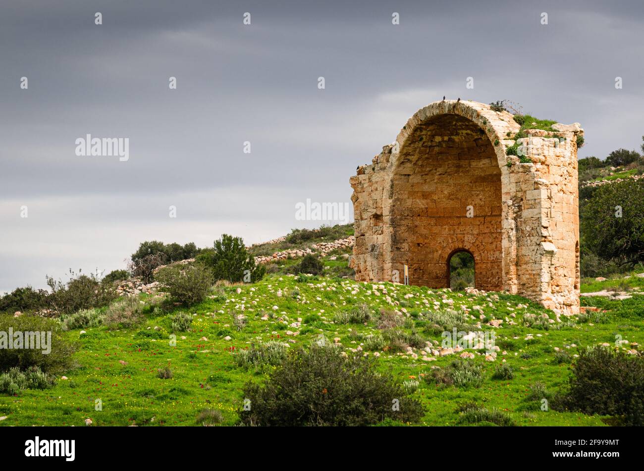 Beit Guvrin National Park, Israel an den byzantinischen Ruinen der Kirche Saint Anne. Stockfoto