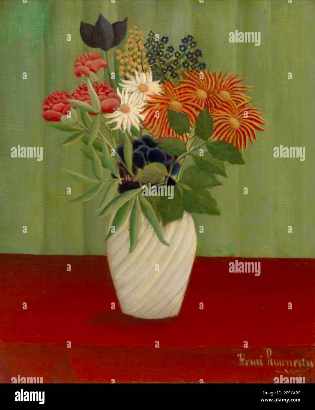 Henry Rousseau Kunstwerk mit dem Titel Blumenstrauß. Stockfoto