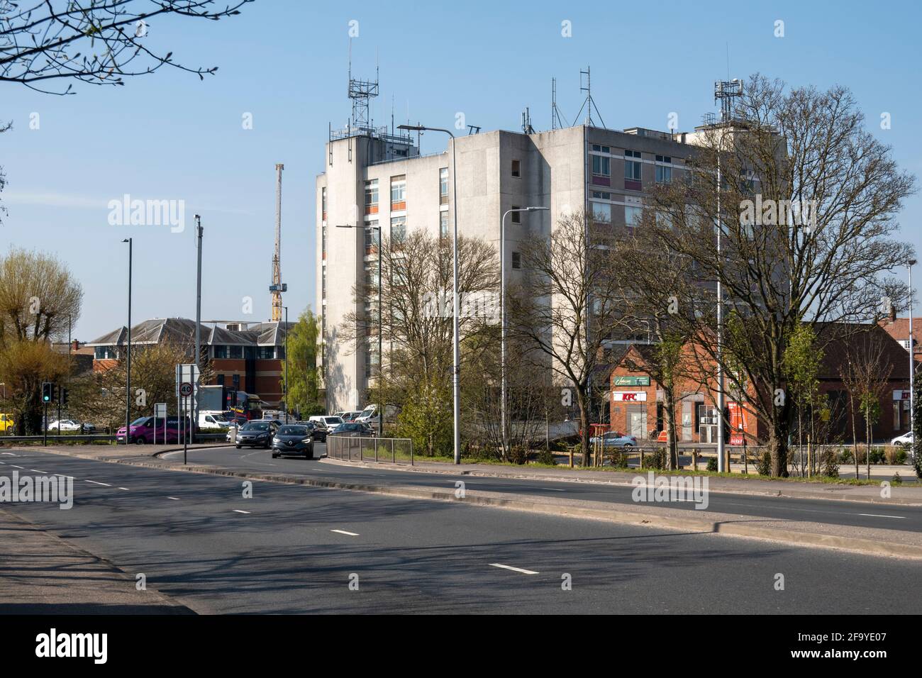 Postturm an der Ecke Bear Lane und A339, Newbury, West-berkshire, England, Vereinigtes Königreich, Europa Stockfoto