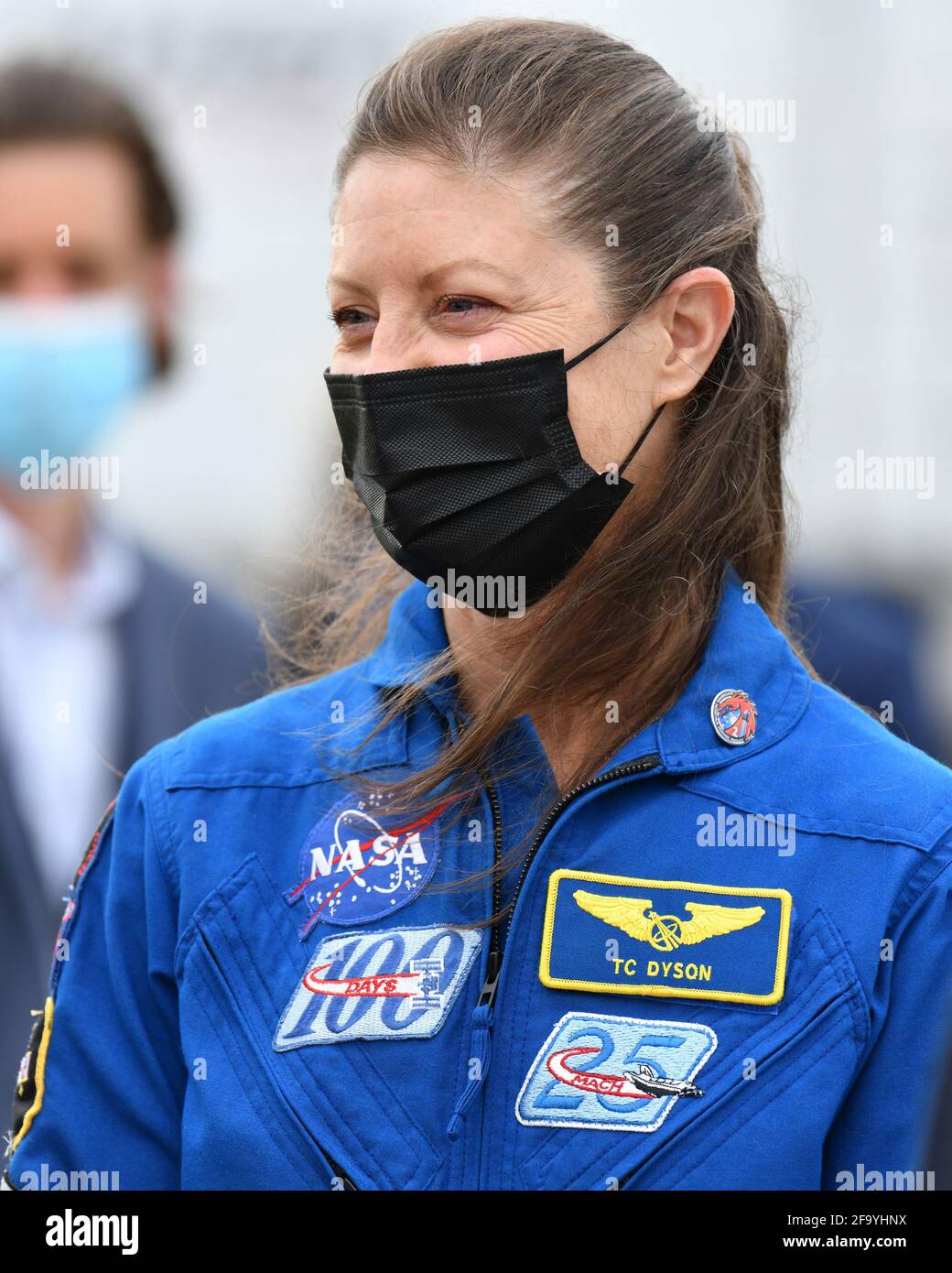 NASA-Astronaut Tracy Dyson spricht am Mittwoch, den 21. April 2021, bei einer Pressekonferenz vor dem Start im Kennedy Space Center, Florida, die Medien an. Foto von Joe Marino/UPI Credit: UPI/Alamy Live News Stockfoto