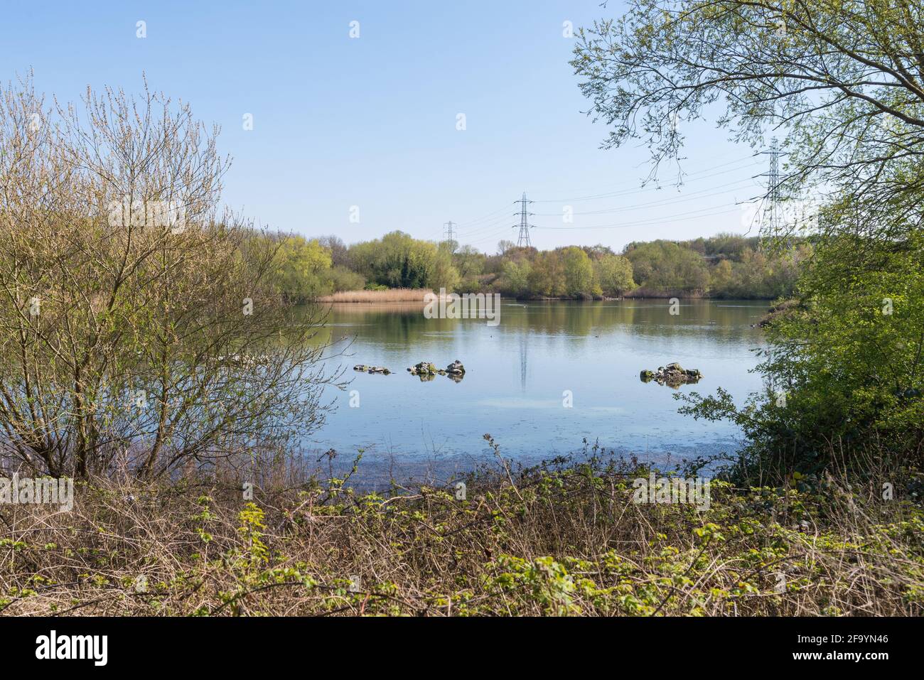 Sheepwash Local Nature Reserve in Sandwell, West Midlands, Großbritannien, wurde 1981 aus zurückgewonnenen Industriebrachflächen geschaffen, durch die der Fluss Tame fließt. Stockfoto