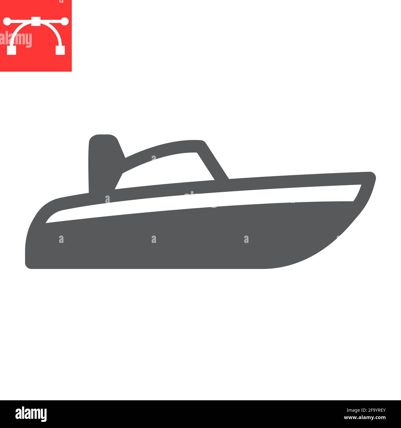 Speedboat-Glyphensymbol Stock Vektor