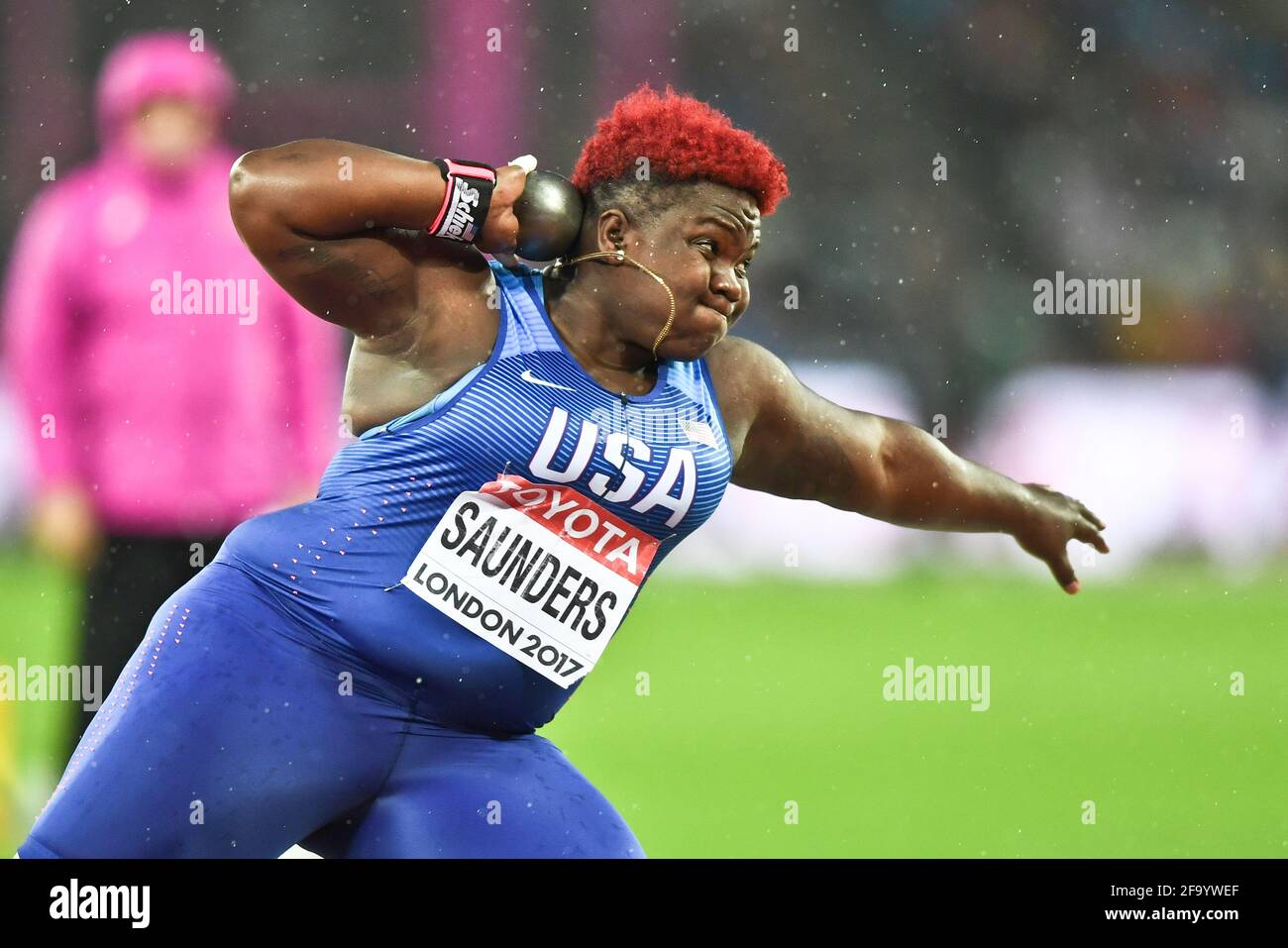 Raven Saunders (USA). Shot Put Women Finale. IAAF World Championships, London 2017 Stockfoto