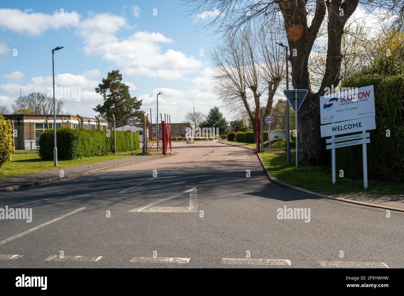 Ex RAF Coltishall Eintritt jetzt Eintritt in Scottow Hauptpreis parken Stockfoto