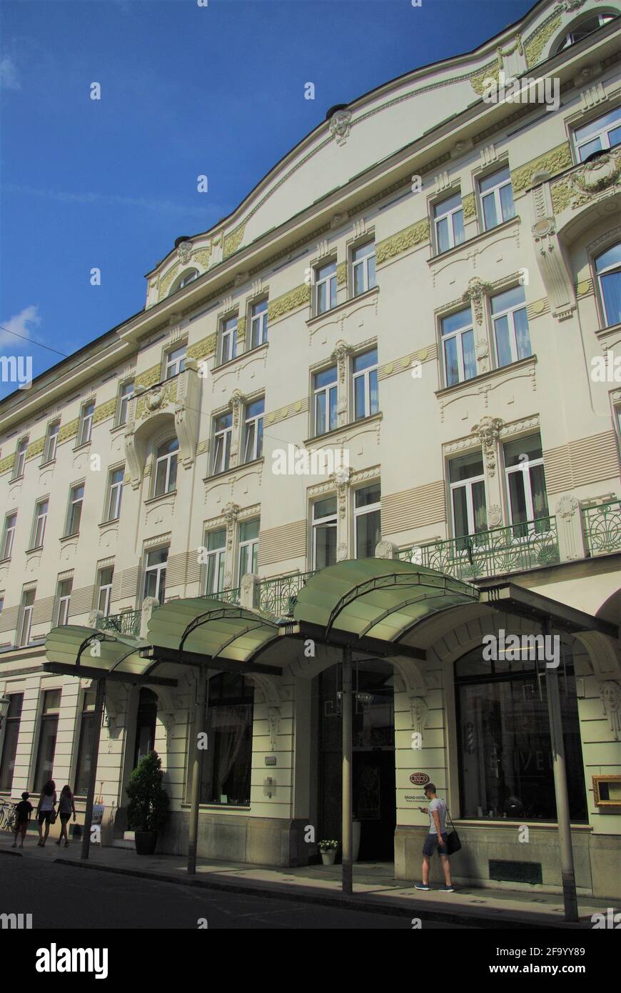 Architektur im Jugendstil, Grand Union Hotel, Ljubljana, Slowenien Stockfoto