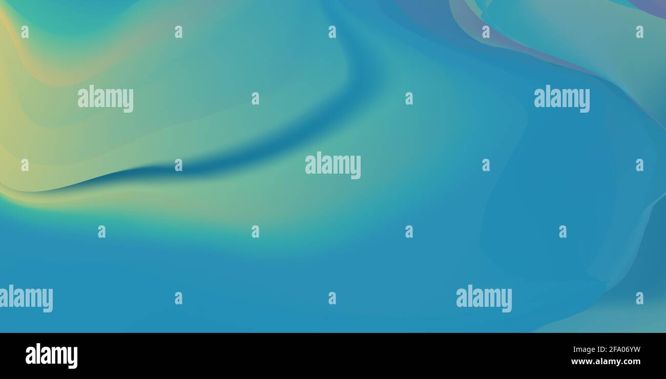 Web-Header flüssigen Hintergrund mit türkisfarbenem Farbfluss. Stockfoto