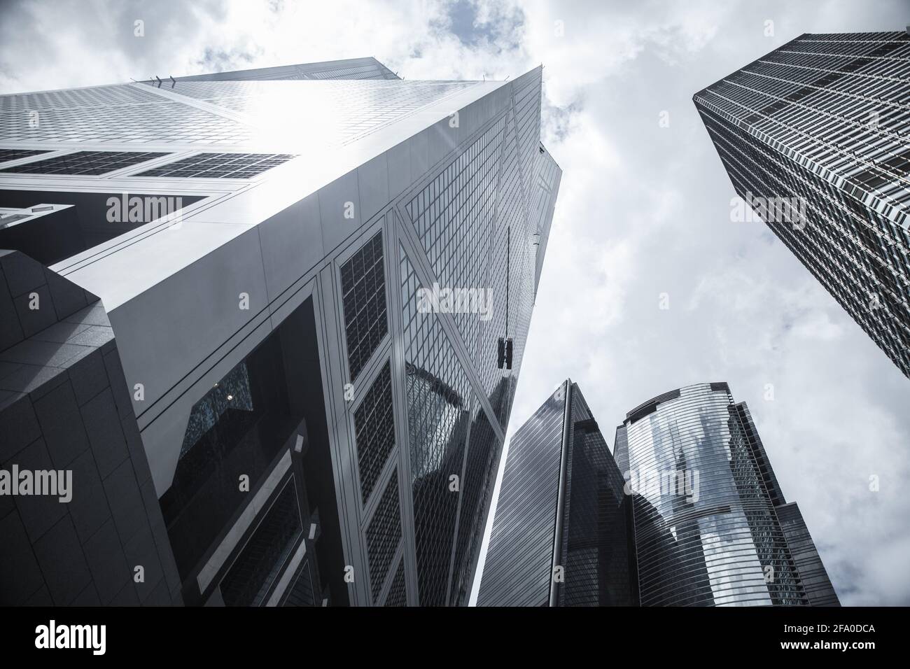Skyline mit modernen kommerziellen Wolkenkratzern und Bürohochhäusern in Hongkong Stockfoto