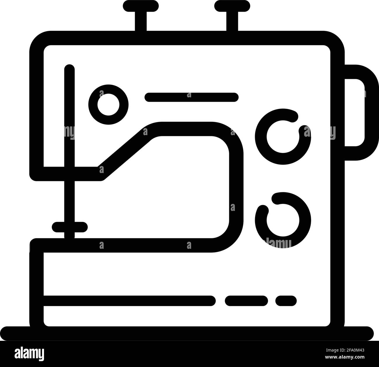 Symbol für bearbeitbare Umrissskizze für Nähmaschinen. Vektorgrafik für Aktien. Stock Vektor