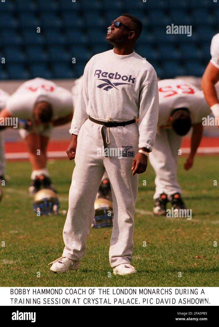 Bobby Hammond Trainer der amerikanischen Fußballmannschaft der Londoner  Monarchen Stockfotografie - Alamy