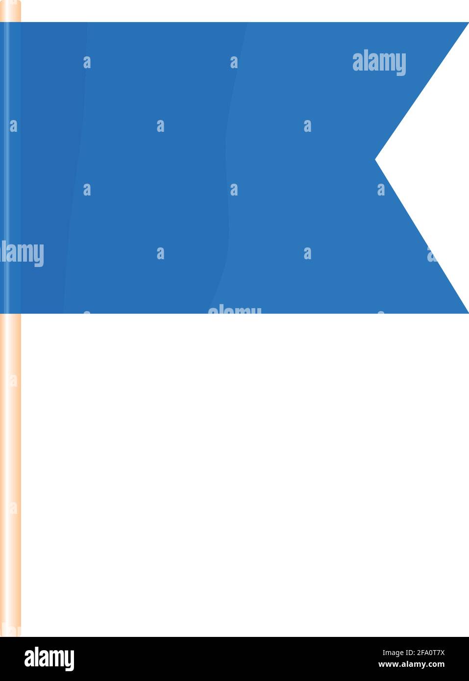 Eine farbige Fahne auf einem Fahnenmast. Blaue Flagge. Vektorgrafik Stock Vektor