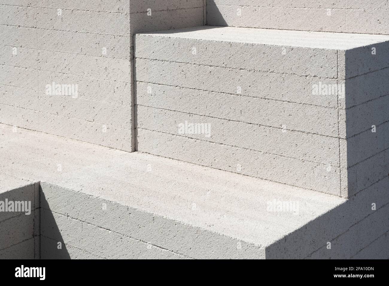 Belüfteter Leichtbau Betonblöcke für den Bau Wand modulare Gebäude Haus vorbereitet. Neues Architekturkonzept Stockfoto