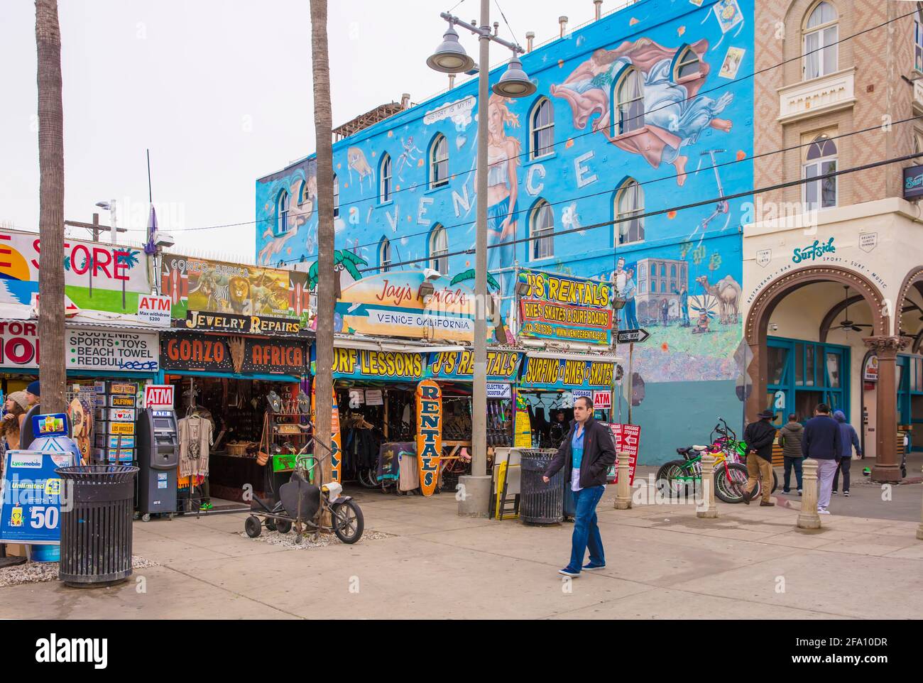 Venice Beach Front Stores, Los Angeles, Kalifornien, USA Stockfoto