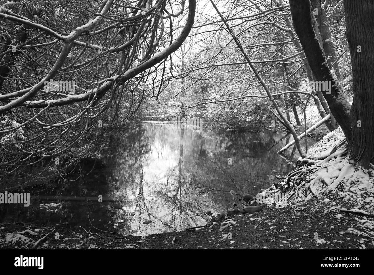 Springbank Park, London, Ontario, Kanada, unerwarteter Frühlingsschnee. Luke Durda/Alamy Stockfoto