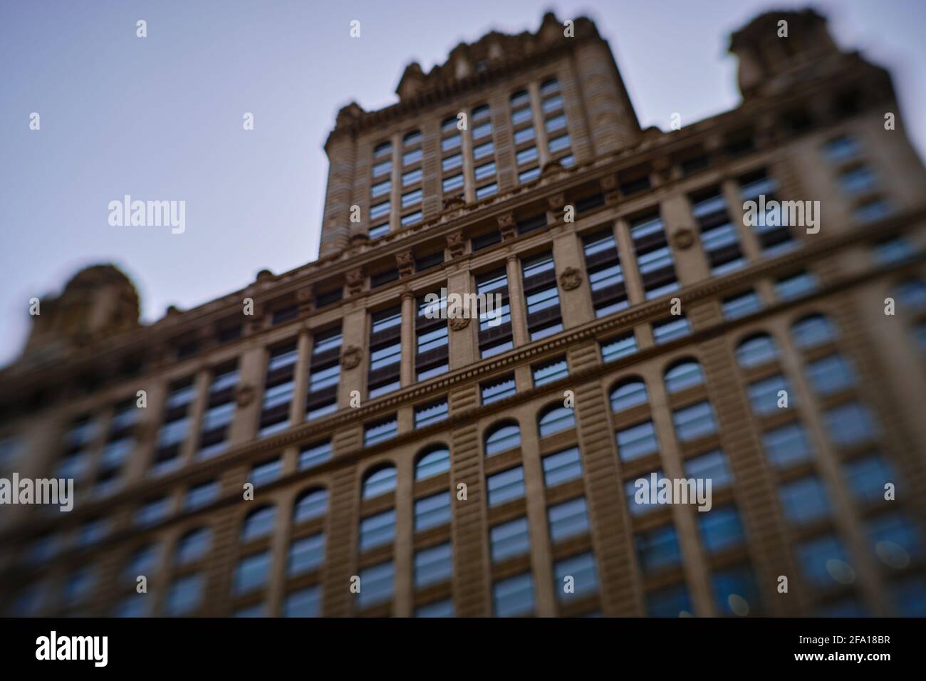 Lensbaby-Foto der Architektur von Chicago Stockfoto