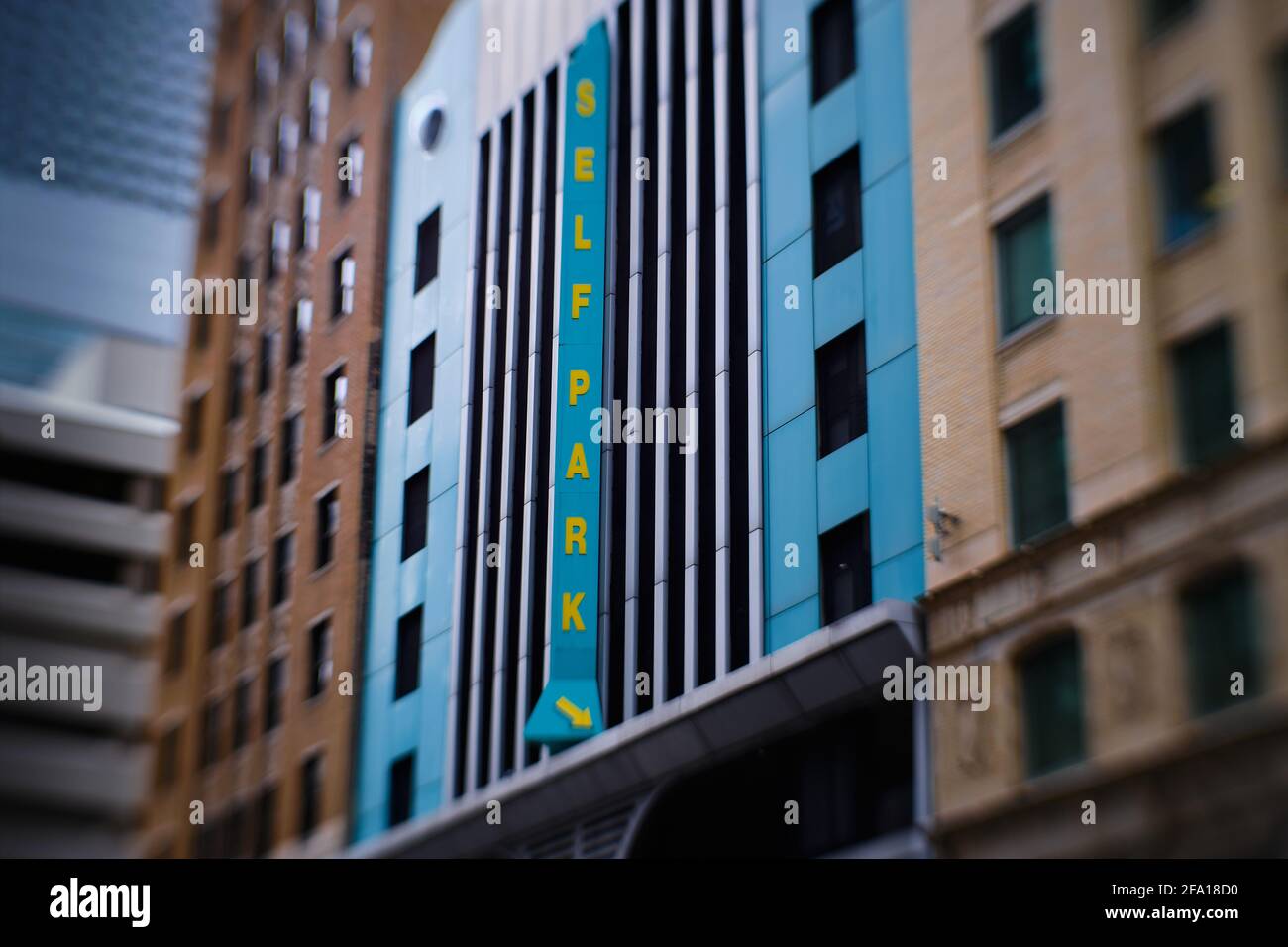 Lensbaby-Foto der Architektur von Chicago Stockfoto