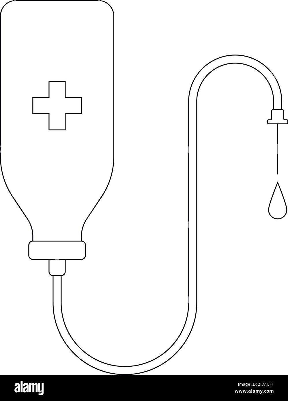 Vektorsymbol für medizinische Fallzähler auf Weiß isoliert. Schwarze und weiße Abtropftheke, flache Abbildung. Medizinisches Gesundheitskonzept Stock Vektor