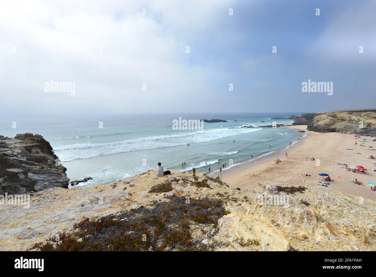 Praia Grande de Porto Covo in Portugal. Stockfoto