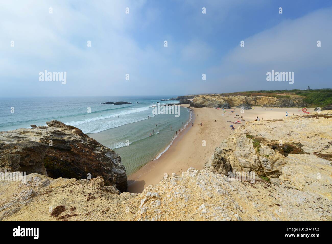 Praia Grande de Porto Covo in Portugal. Stockfoto