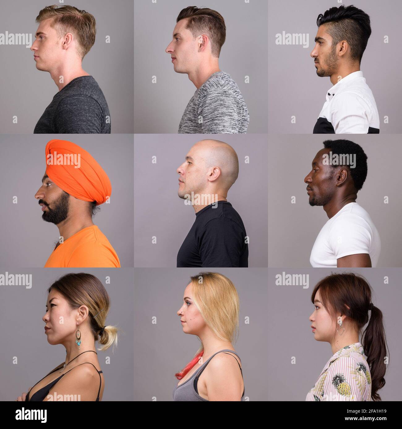 Collage von Menschen mit unterschiedlichen ethnischen und gemischten Alters Stockfoto