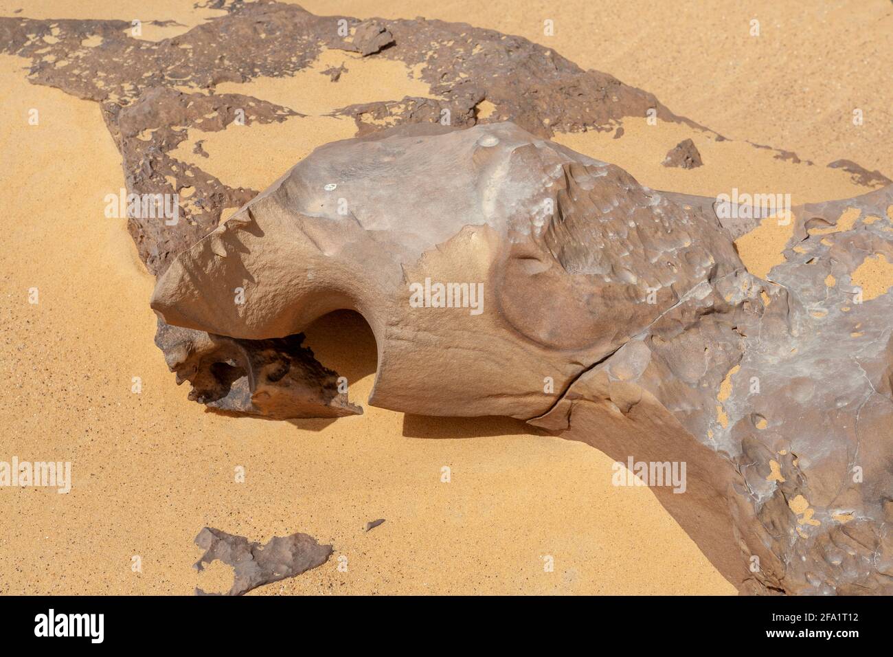 Originalstandort in der westlichen Wüste des 'Calendar Circle' Nabta Playa, Nubische Wüste, Ägypten Stockfoto