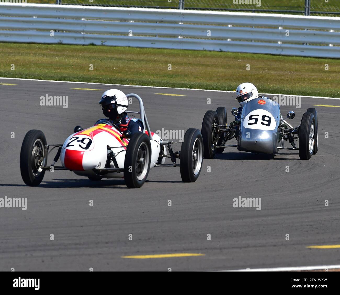 Chris Wilson, Cooper MK 10, Xavier Kingsland, Staride Mk3, Formel 3, 500 Owners Association, VSCC Spring Start Meeting, 17. April 2021. Stockfoto