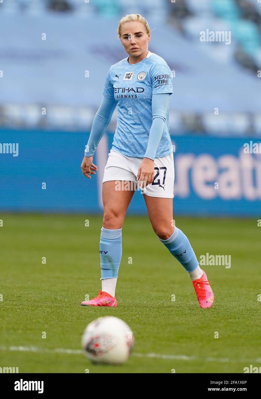 Manchester, England, 21. April 2021. Alex Greenwood von Manchester City während des Spiels der FA WomenÕs Super League im Academy Stadium, Manchester. Bildnachweis sollte lauten: Andrew Yates / Sportimage Kredit: Sportimage/Alamy Live News Stockfoto