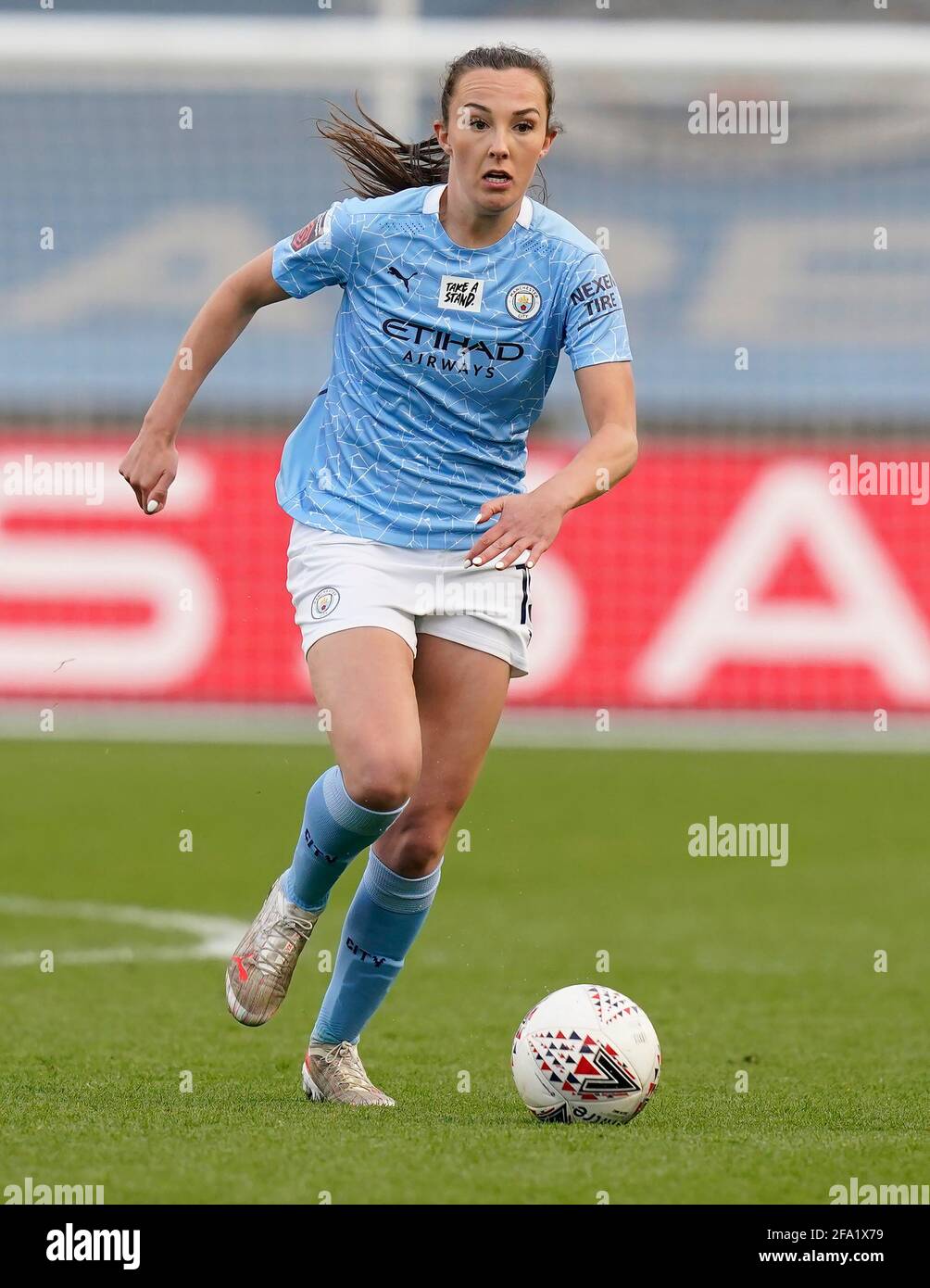 Manchester, England, 21. April 2021. Caroline Weir von Manchester City während des Spiels der FA WomenÕs Super League im Academy Stadium, Manchester. Bildnachweis sollte lauten: Andrew Yates / Sportimage Kredit: Sportimage/Alamy Live News Stockfoto