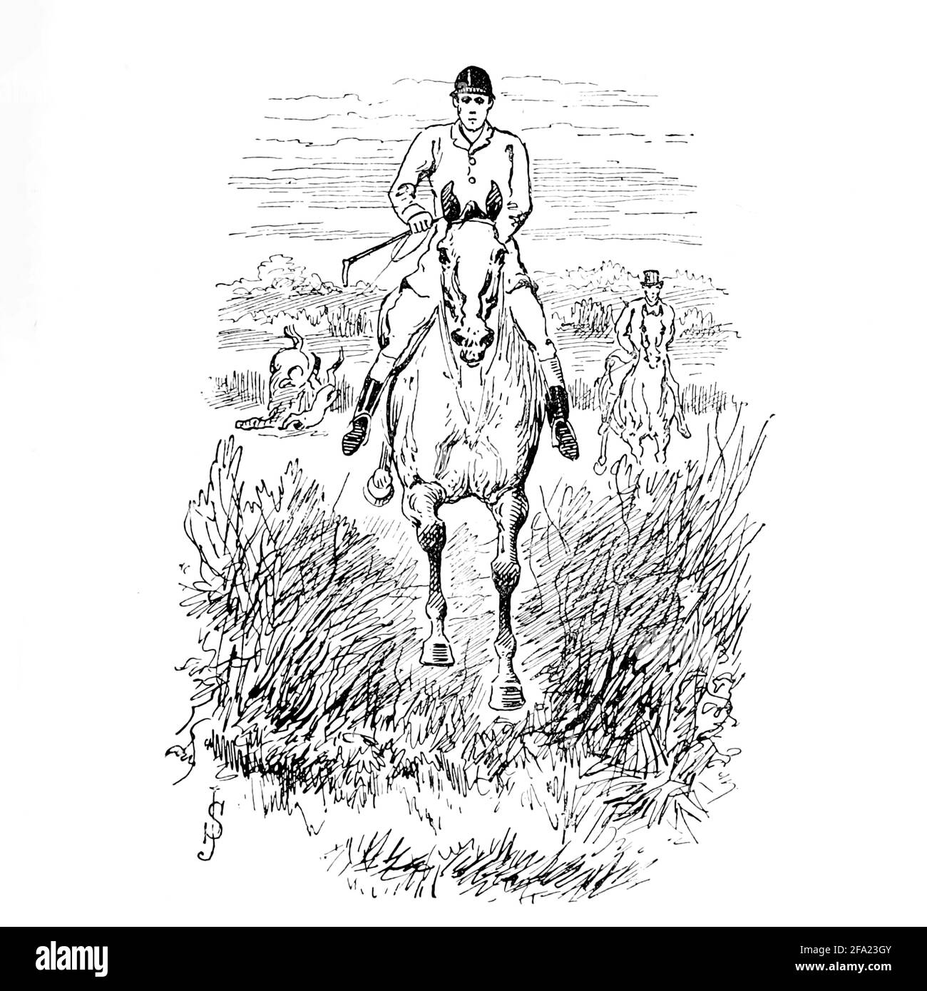 Fox Hunting Illustration aus dem Buch "The Best season on record" ausgewählt und neu veröffentlicht aus "The Field" von Captain Pennell-Elmhirst, Edward 1845-1916; illustriert von John Sturgess, Veröffentlicht in London von George Routledge and Sons 1884 Stockfoto