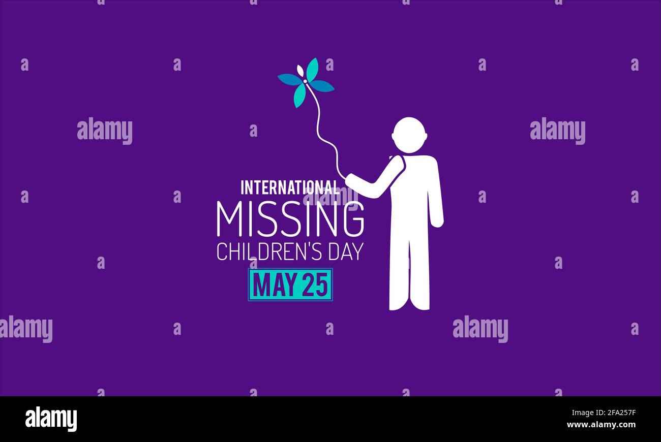 International Missing Children's Day Prevention and Awareness Vector Konzept. Banner, Poster International Missing Children's Day Awareness Campaign T Stock Vektor
