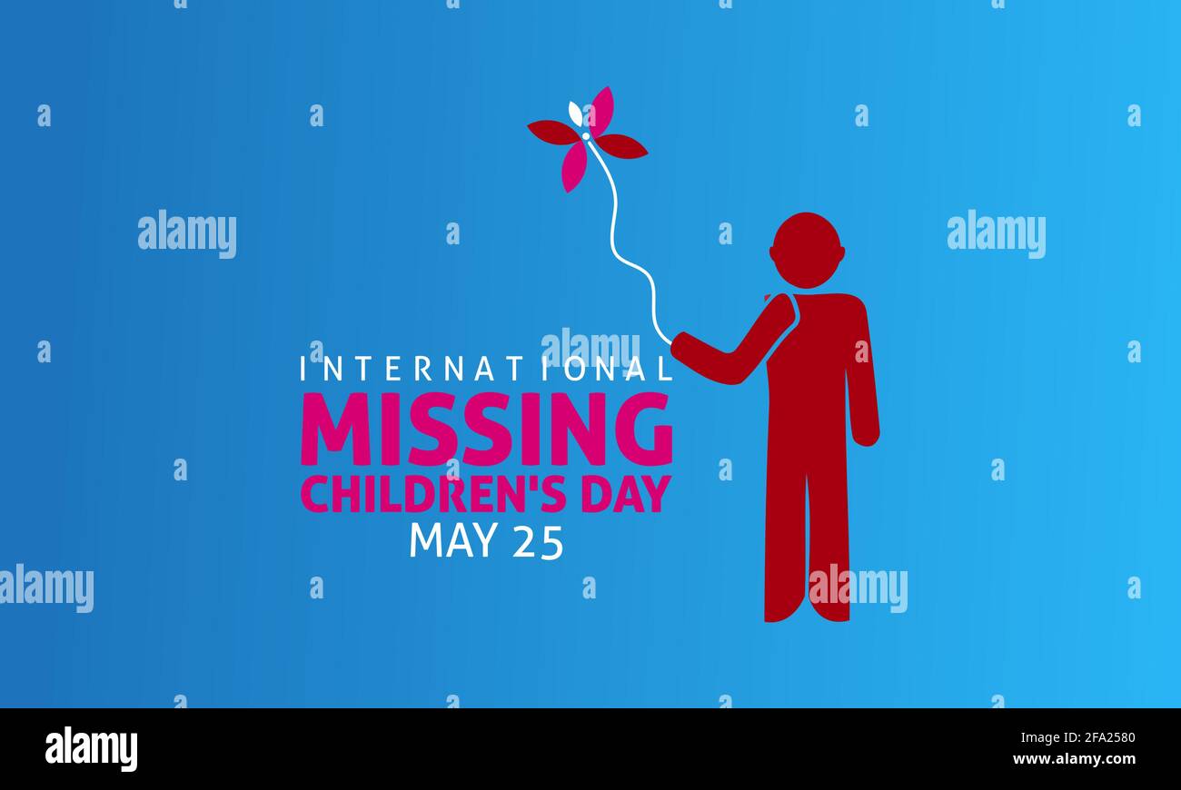 International Missing Children's Day Prevention and Awareness Vector Konzept. Banner, Poster International Missing Children's Day Awareness Campaign T Stock Vektor