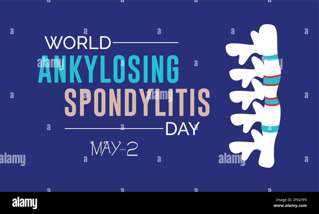 World ankylosing Spondylitis Day Prevention and Awareness Vector Konzept. Banner, Poster Internationales Sensibilisierungscamp Zum Weltankylosing Spondylitis Day Stock Vektor
