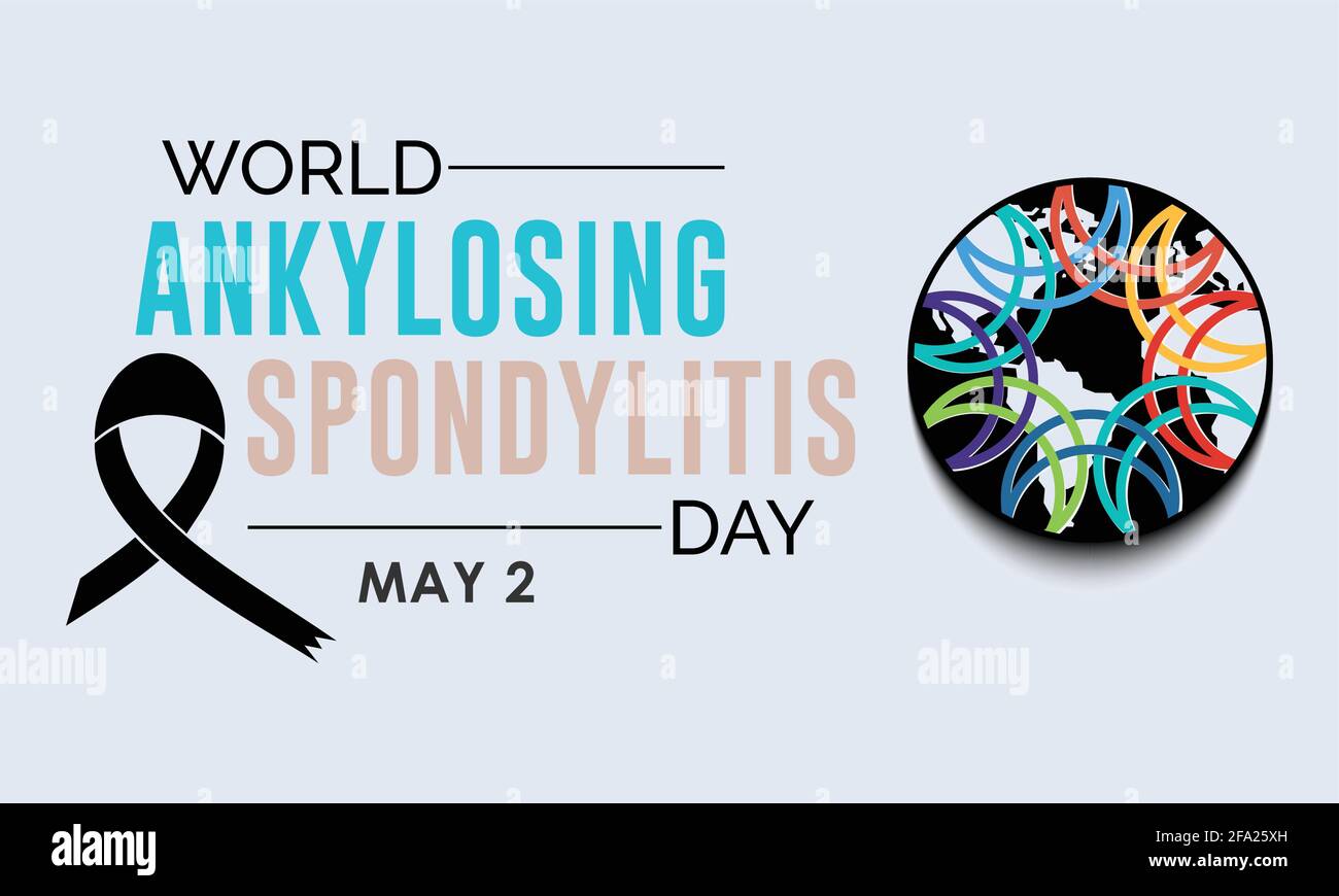 World ankylosing Spondylitis Day Prevention and Awareness Vector Konzept. Banner, Poster Internationales Sensibilisierungscamp Zum Weltankylosing Spondylitis Day Stock Vektor