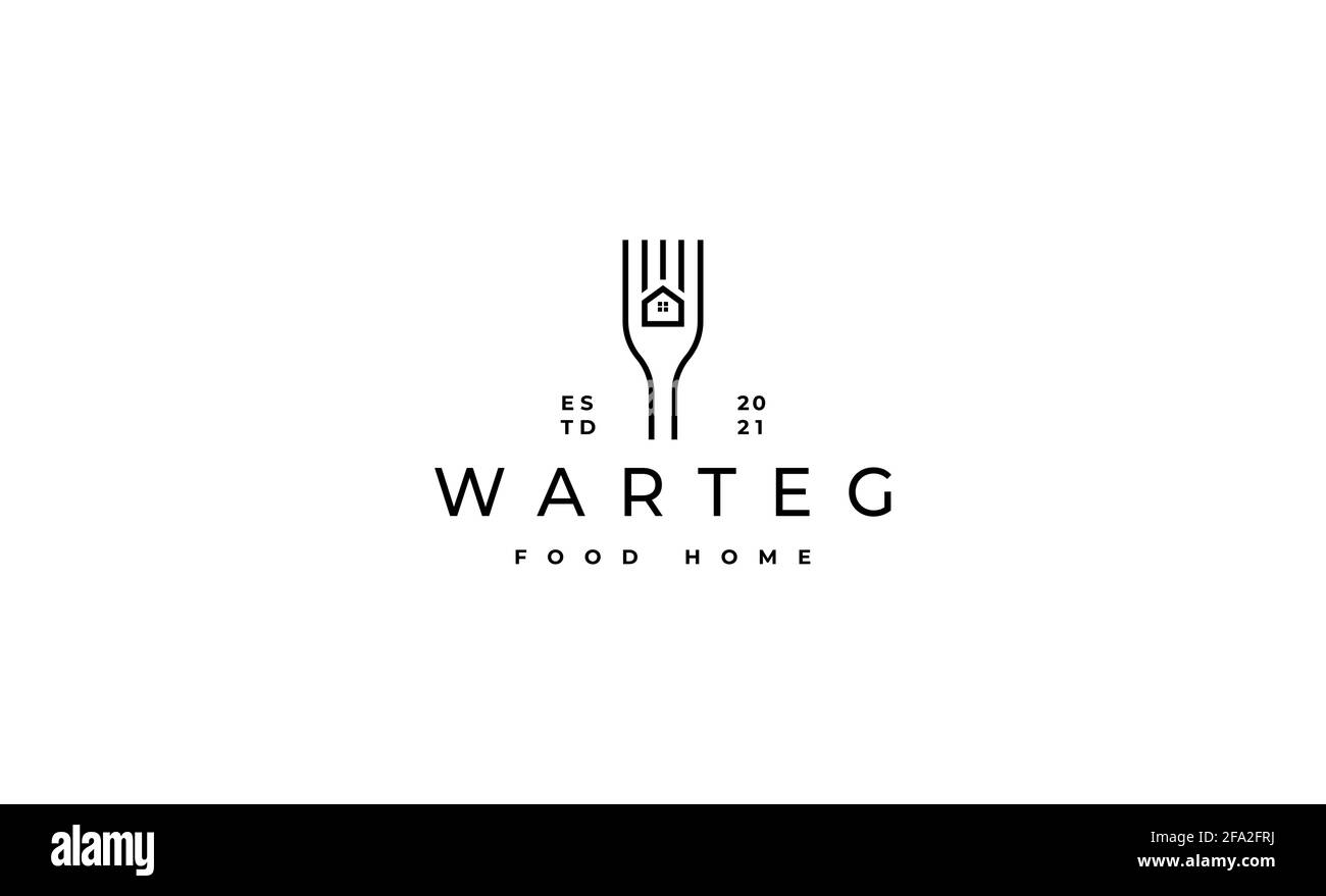 Logo mit Gabel-Element für Food Home Stock Vektor