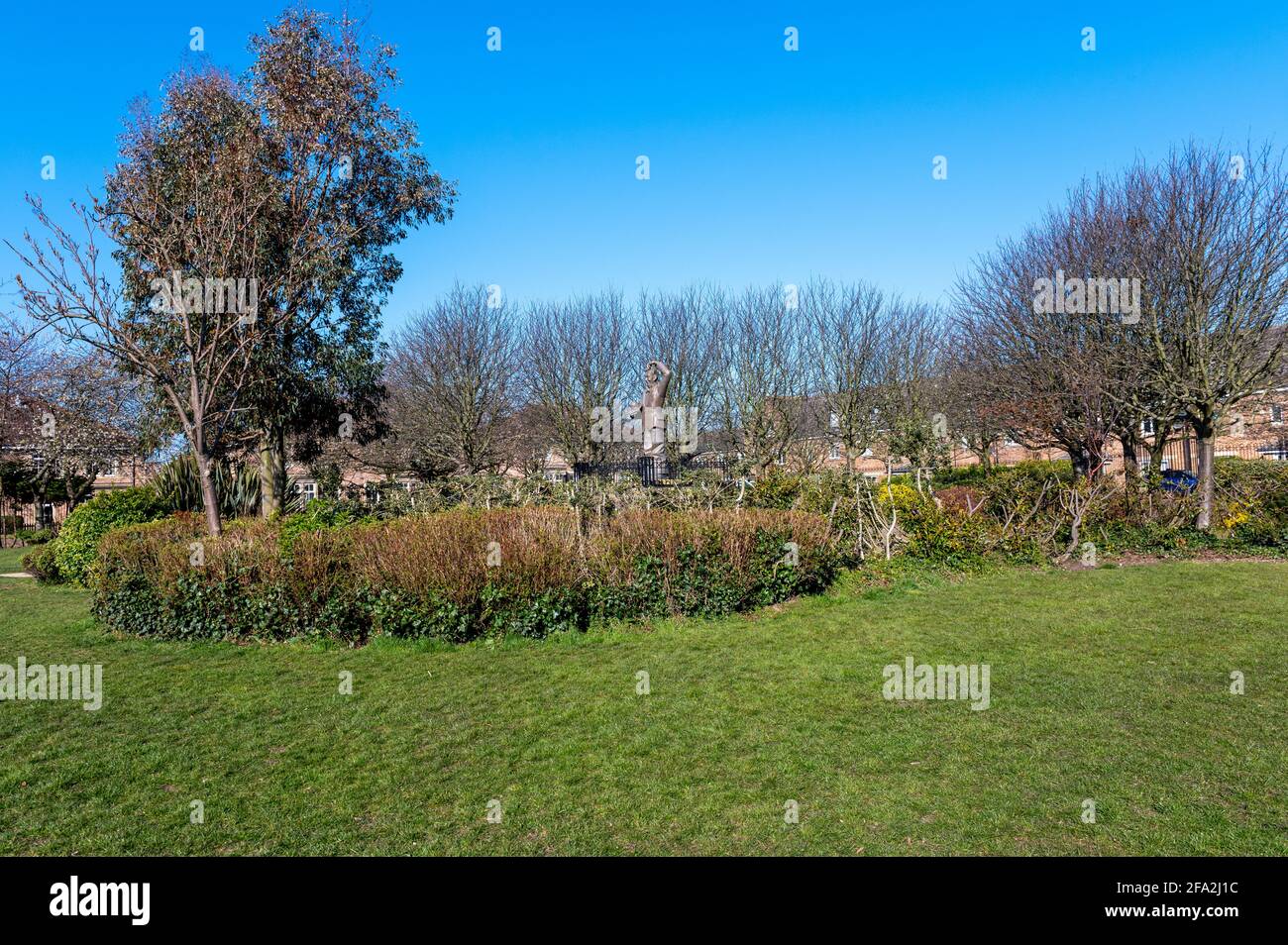 Stan Laurel Statue in Laurel Park, North Shields Tyne and Wear, Großbritannien Stockfoto