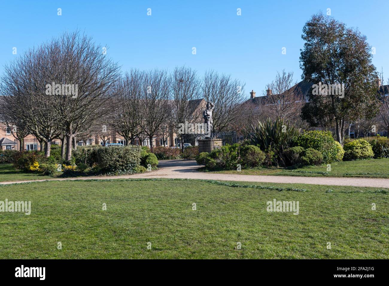 Stan Laurel Statue in Laurel Park, North Shields Tyne and Wear, Großbritannien Stockfoto