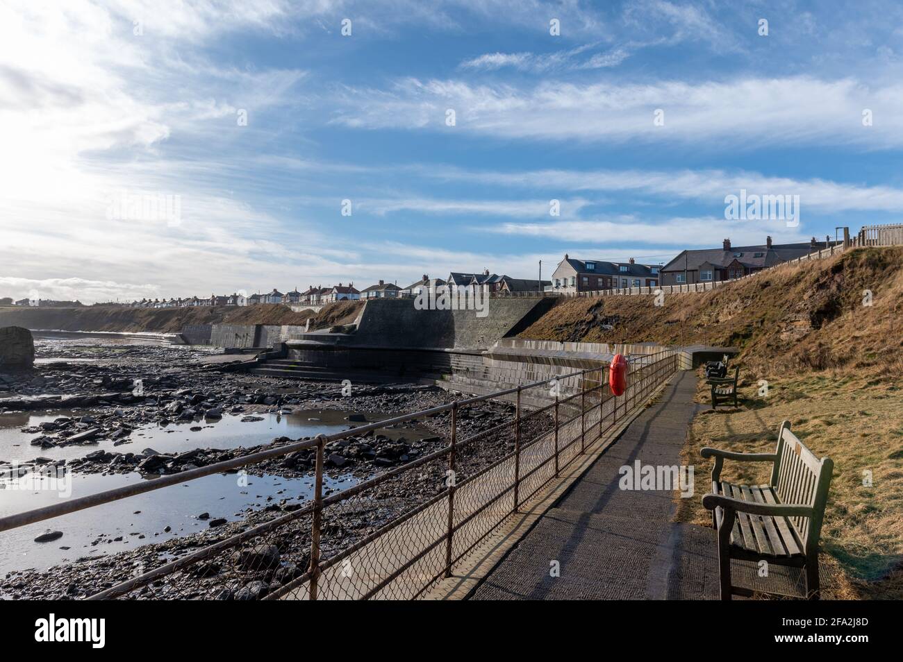 Charley's Garden in Collywell Bay, Seaton Sluice, Northumberland, Großbritannien Stockfoto