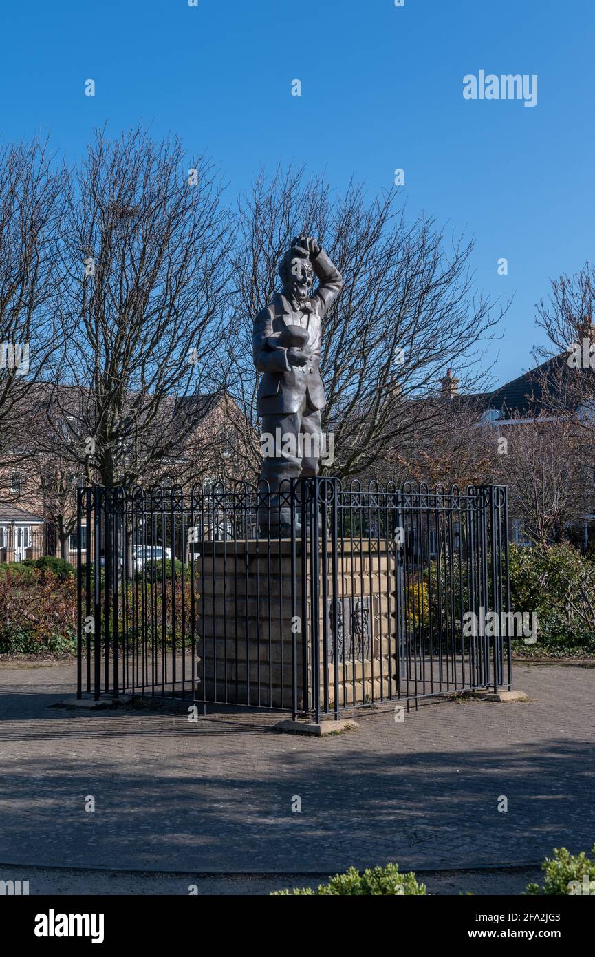 Stan Laurel Statue in Laurel Park, North Shields Tyne and Wear, Großbritannien Stockfoto