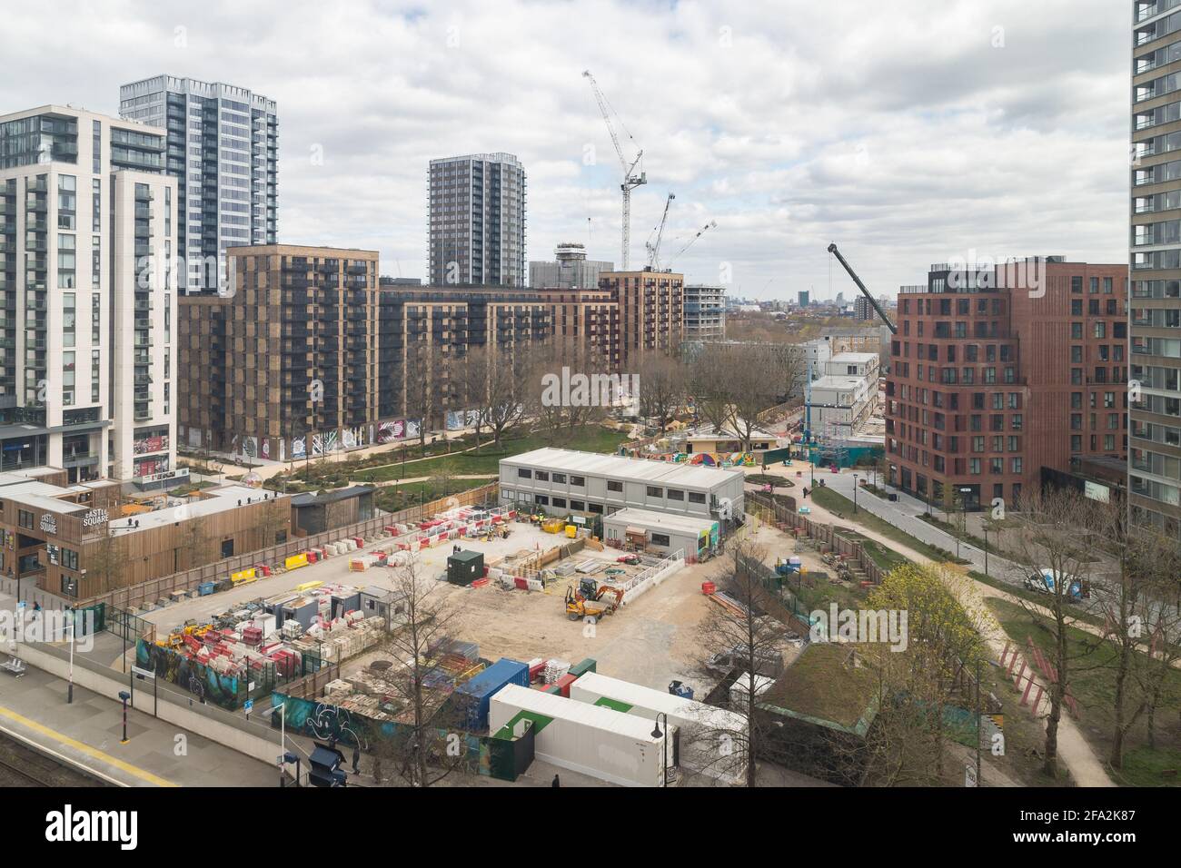 Neue Bauprojekte bei Elephant und Castle Stockfoto