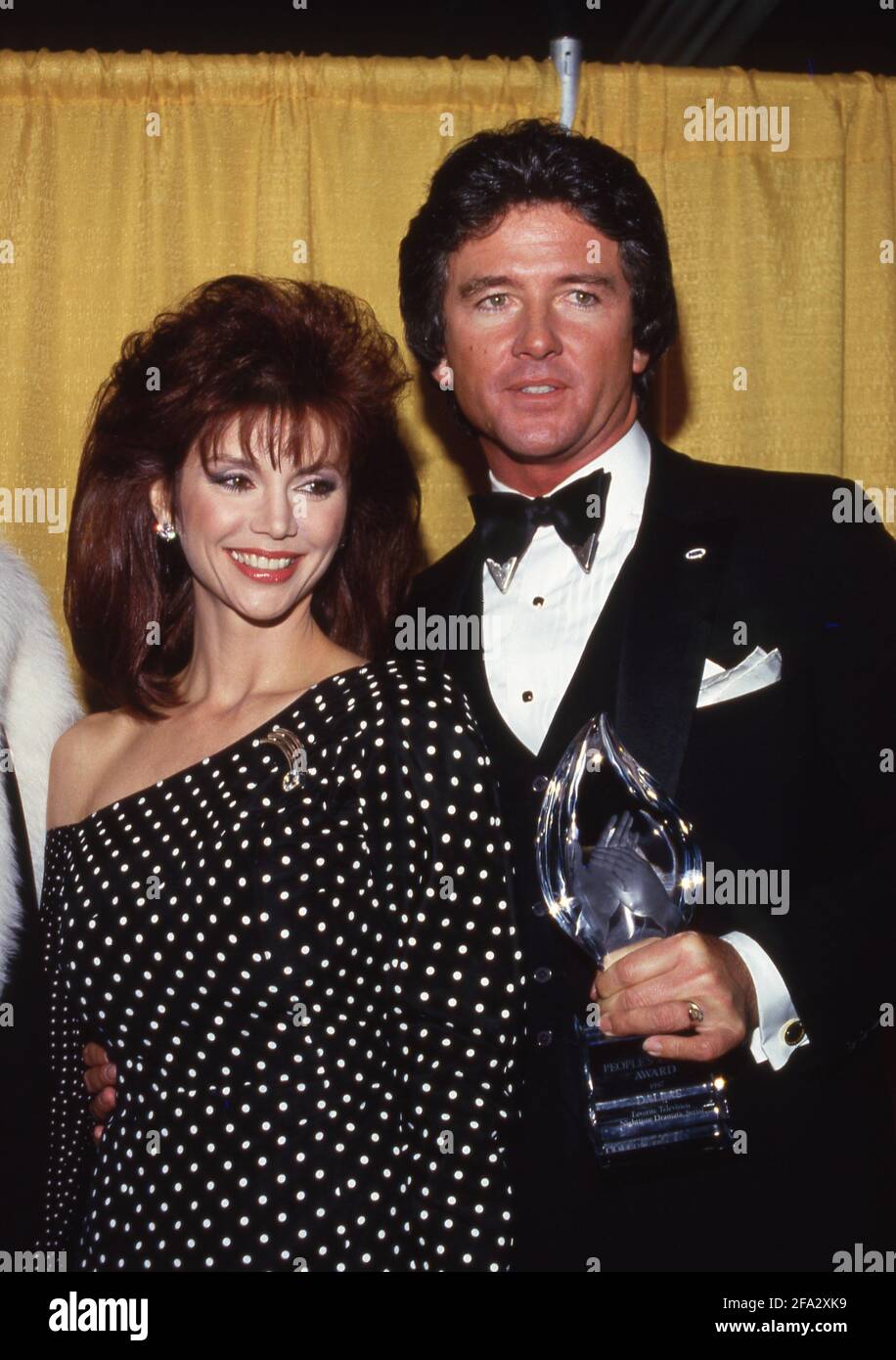 Victoria Principal und Patrick Duffy bei den 13. Annual People's Choice Awards 15. März 1987 Quelle: Ralph Dominguez/MediaPunch Stockfoto