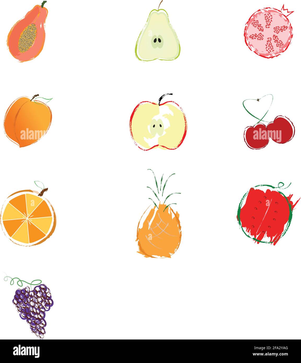 Illustrator Mit Abstrakten Früchten Stock Vektor