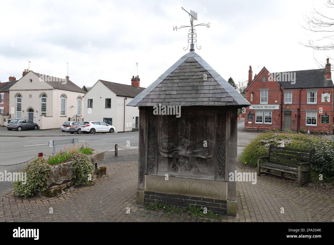 Swannington, Leicestershire, England. Dorfzentrum. Stockfoto