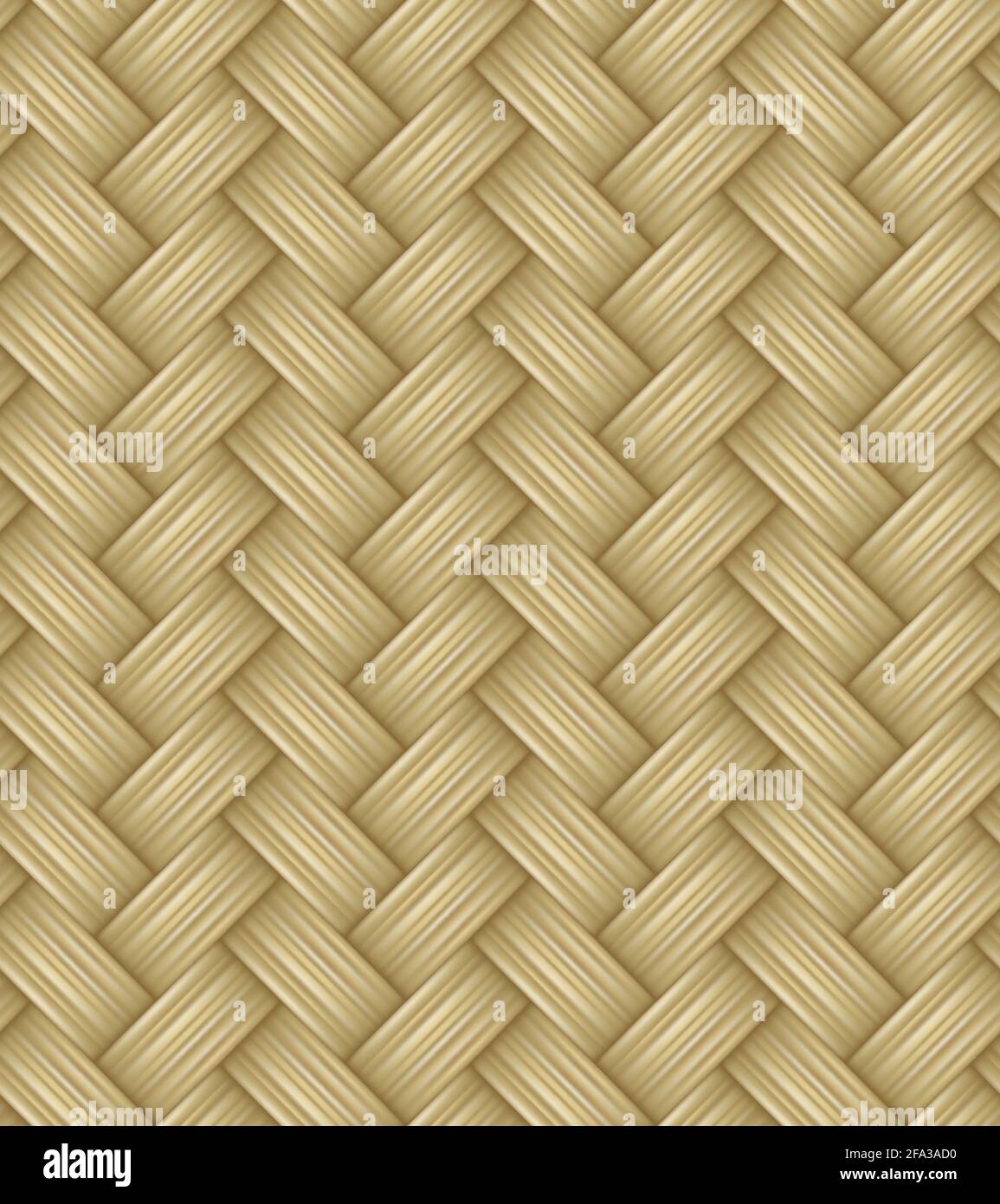 Samenlose gewellt Strohstruktur. Korbmuster oder Rattanmuster Stock Vektor
