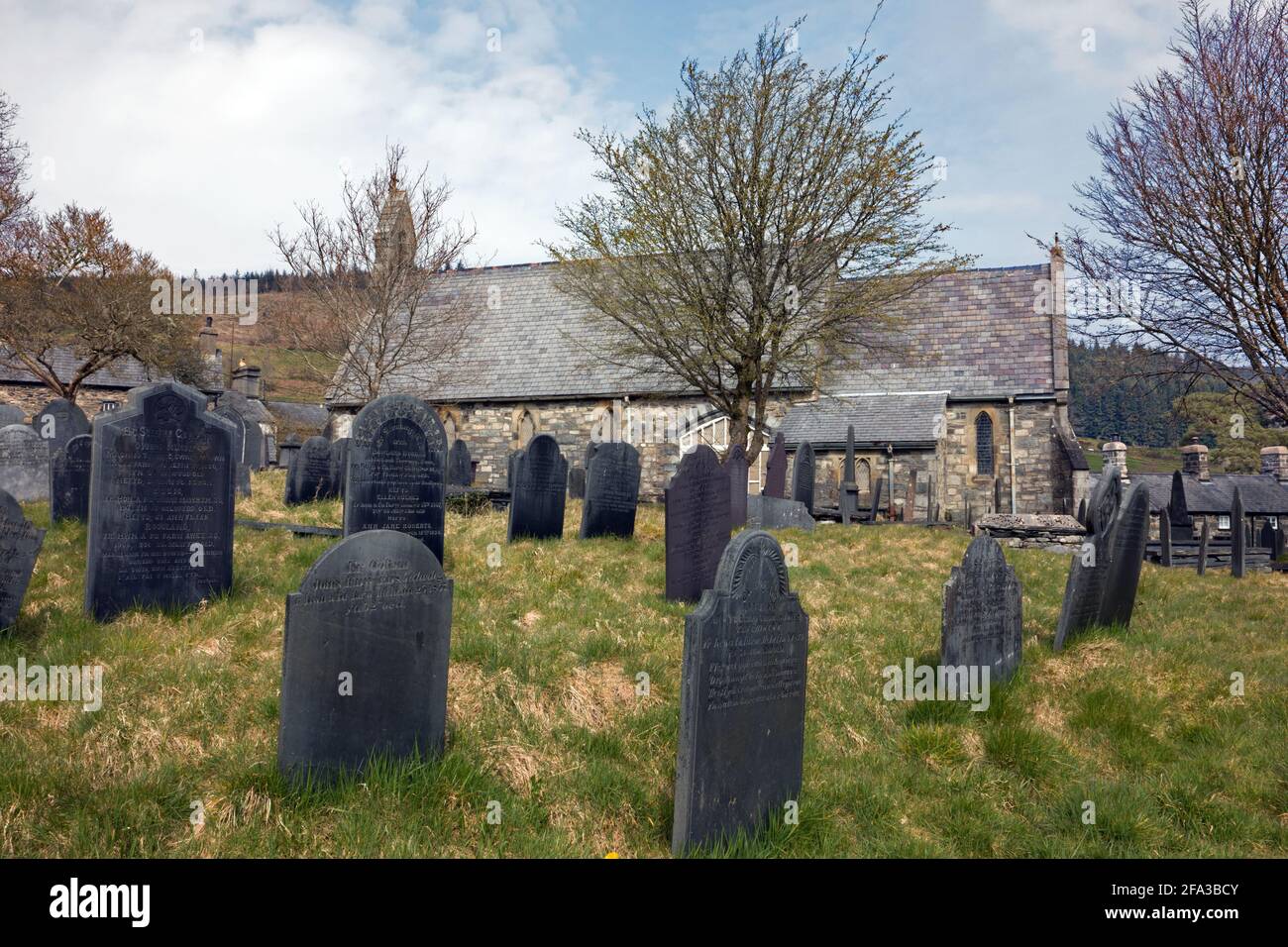 Die St. Tudclud’s Church in Penmachno, Conwy, Nordwales, wurde während der viktorianischen Zeit im Jahr 1857 erbaut. Es ist St. Tudclud oder Tyddyd gewidmet. Stockfoto