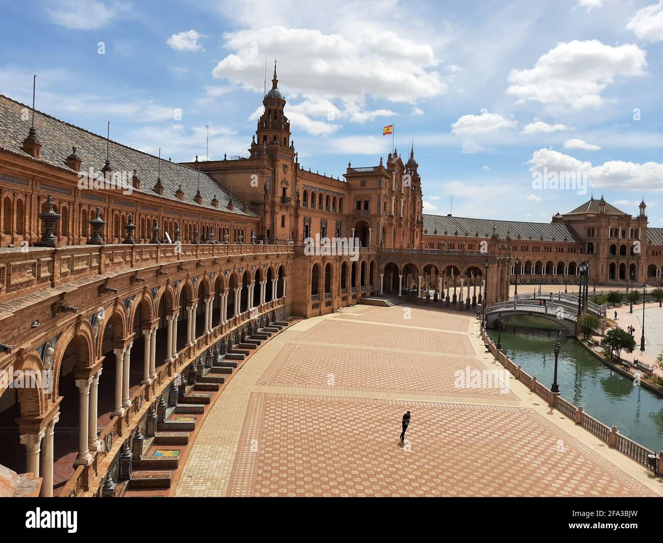 Plaza de España in Sevilla während der Haft durch covid-19 Stockfoto