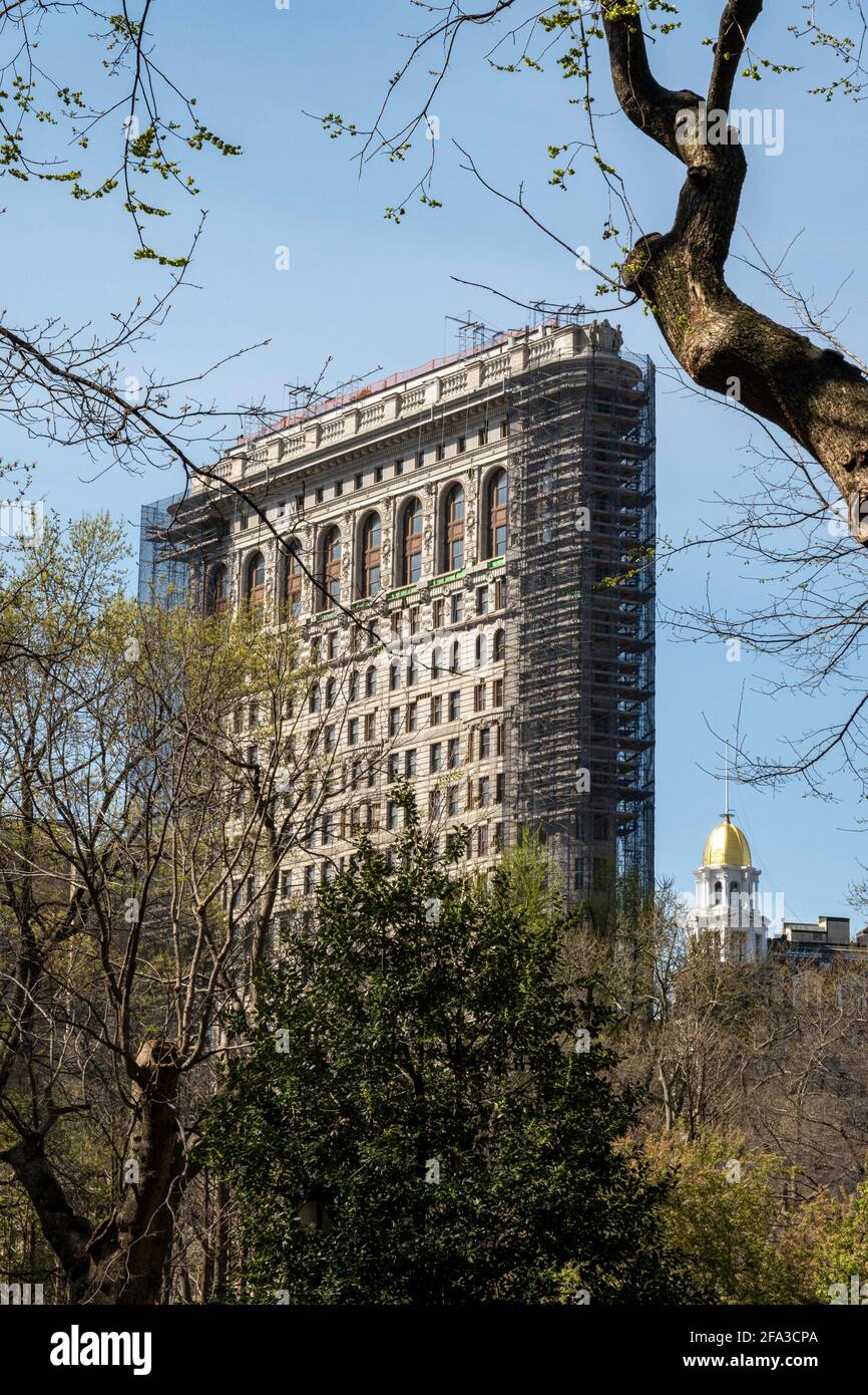 Flatiron Building wird renoviert, NYC, 2021 Stockfoto