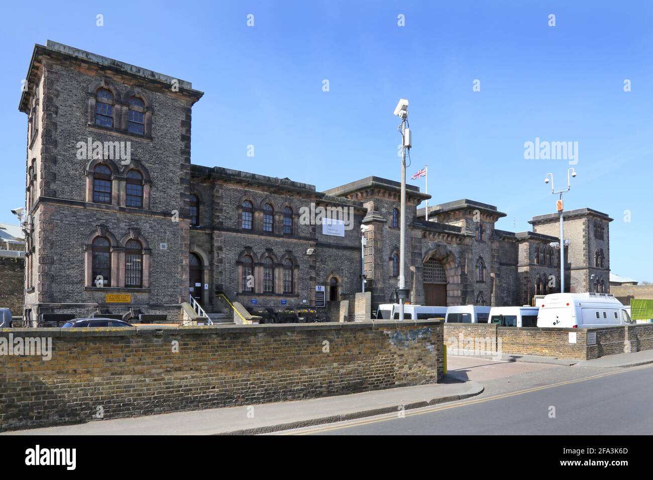 Wandsworth Prison, London, Großbritannien. Das viktorianische Gefängnis Catagory B beherbergt 1500 männliche Gefangene in einer wohlhabenden Gegend im Südwesten Londons. Stockfoto