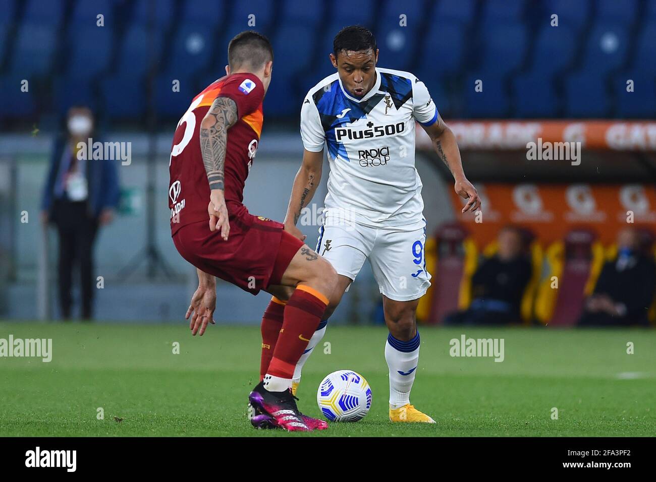 Rom, Italien. April 22 2021: Fußballspiel der italienischen Serie A als Roma gegen Atalanta Bergamasca Calcio im Olympiastadion in Rom, Italien. April 2021. Kredit: Roberto Ramaccia/Alamy Live Nachrichten Stockfoto